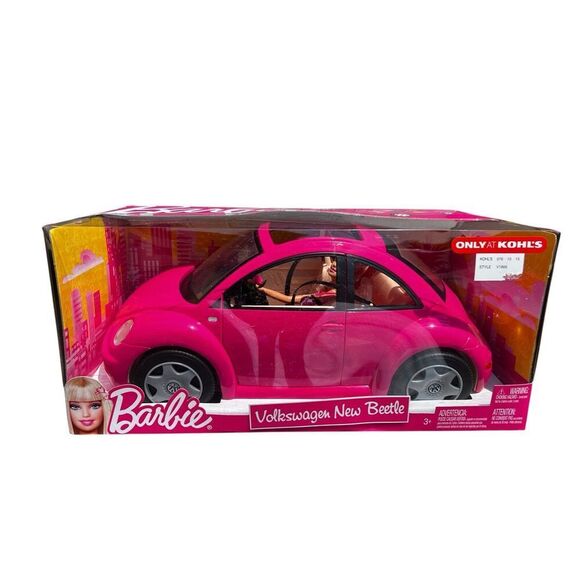 2010 Barbie PINK VOLKSWAGEN BEETLE & DOLL SET - Doors Open New Christmas - Picture 1 of 5